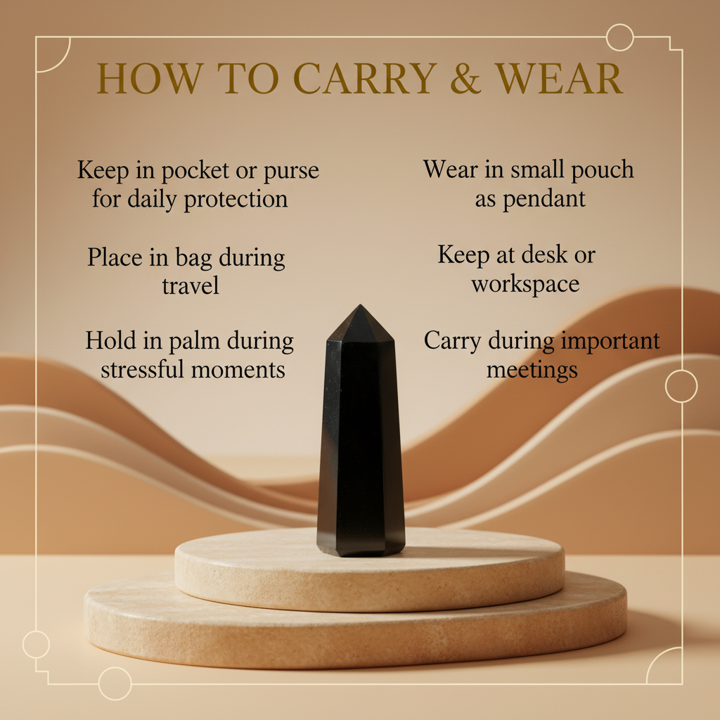 Black Tourmaline Tower - How to Carry & Wear Guide