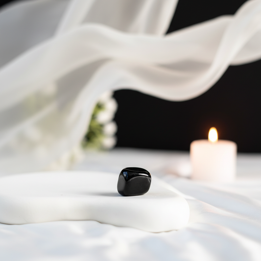 Black Tourmaline Tumble - Ethereal Background Without Rings