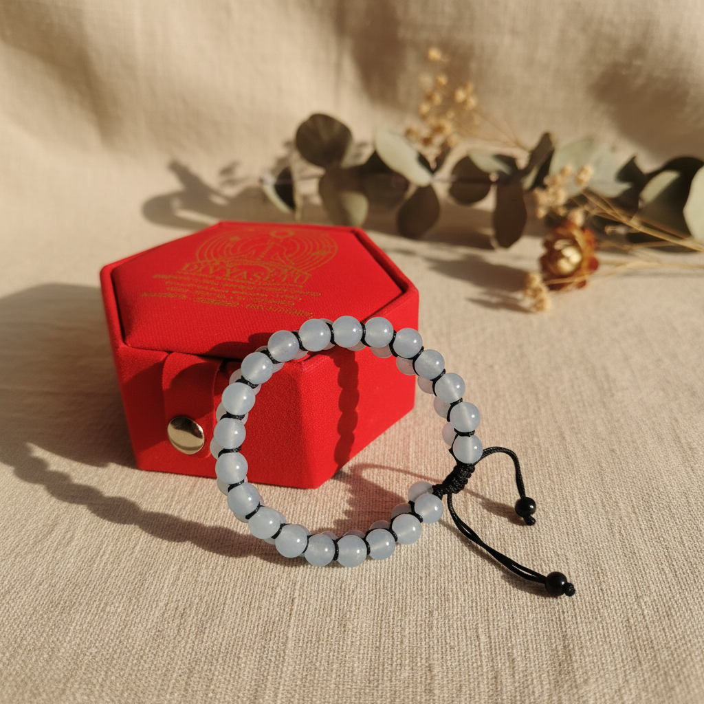 Blue Agate Double Layer Bracelet with Box Square
