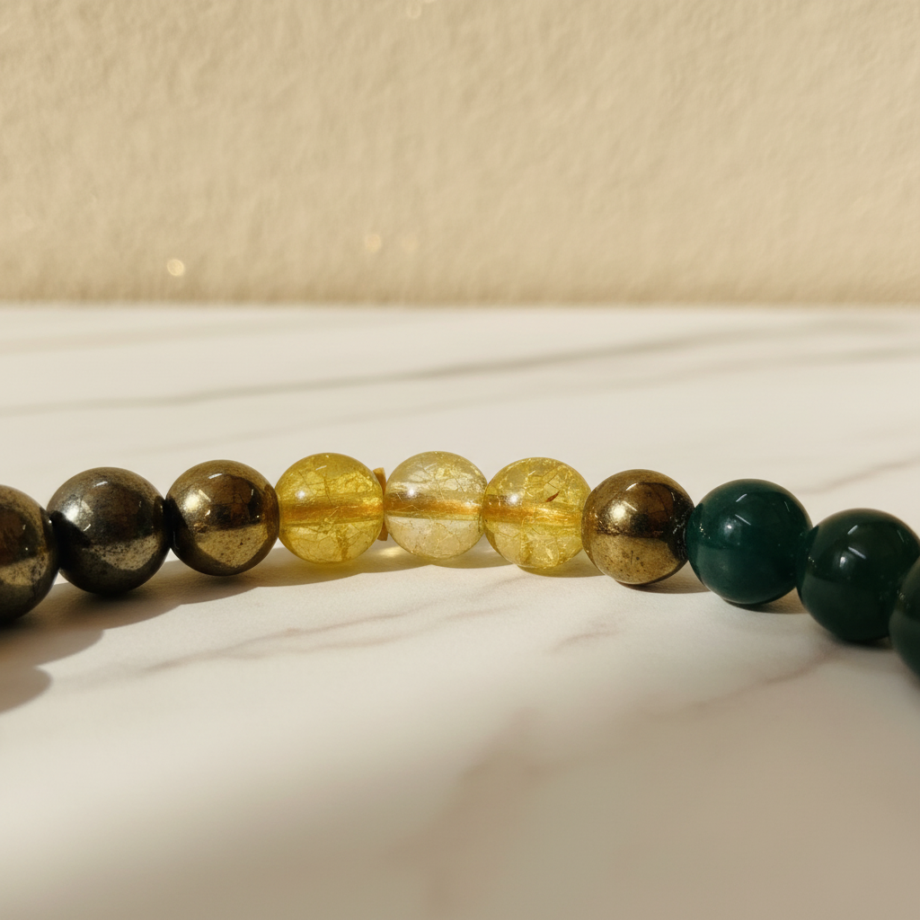 Bracelet – Bead Close-up – Premium Marble Background