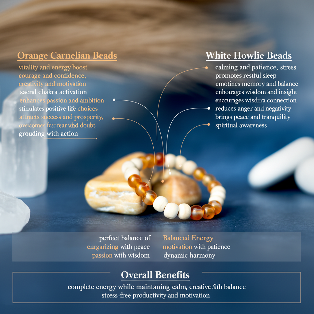 Carnelian and White Howlite bracelet benefits