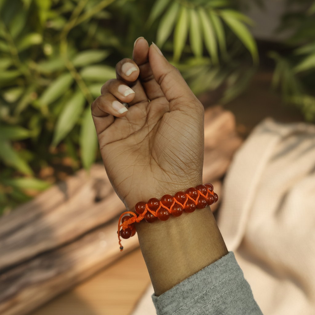 Carnelian Bracelet on Wrist