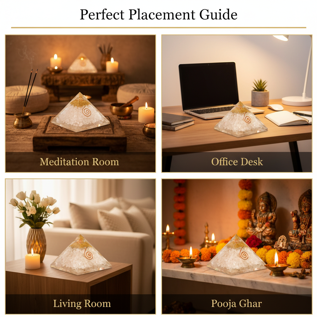 Clear Quartz Pyramid 4 Placements Updated