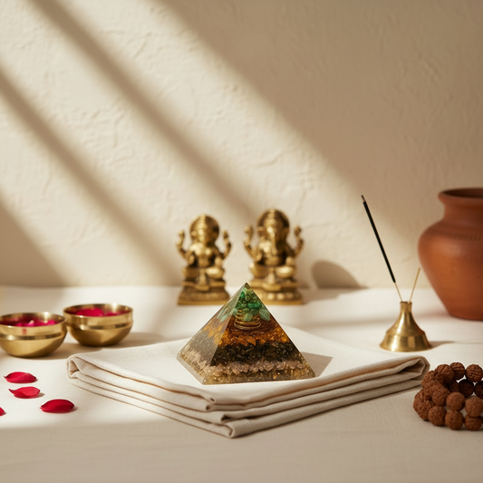 Dhan Yog Pyramid - Focus on Product with Small Deity Statues