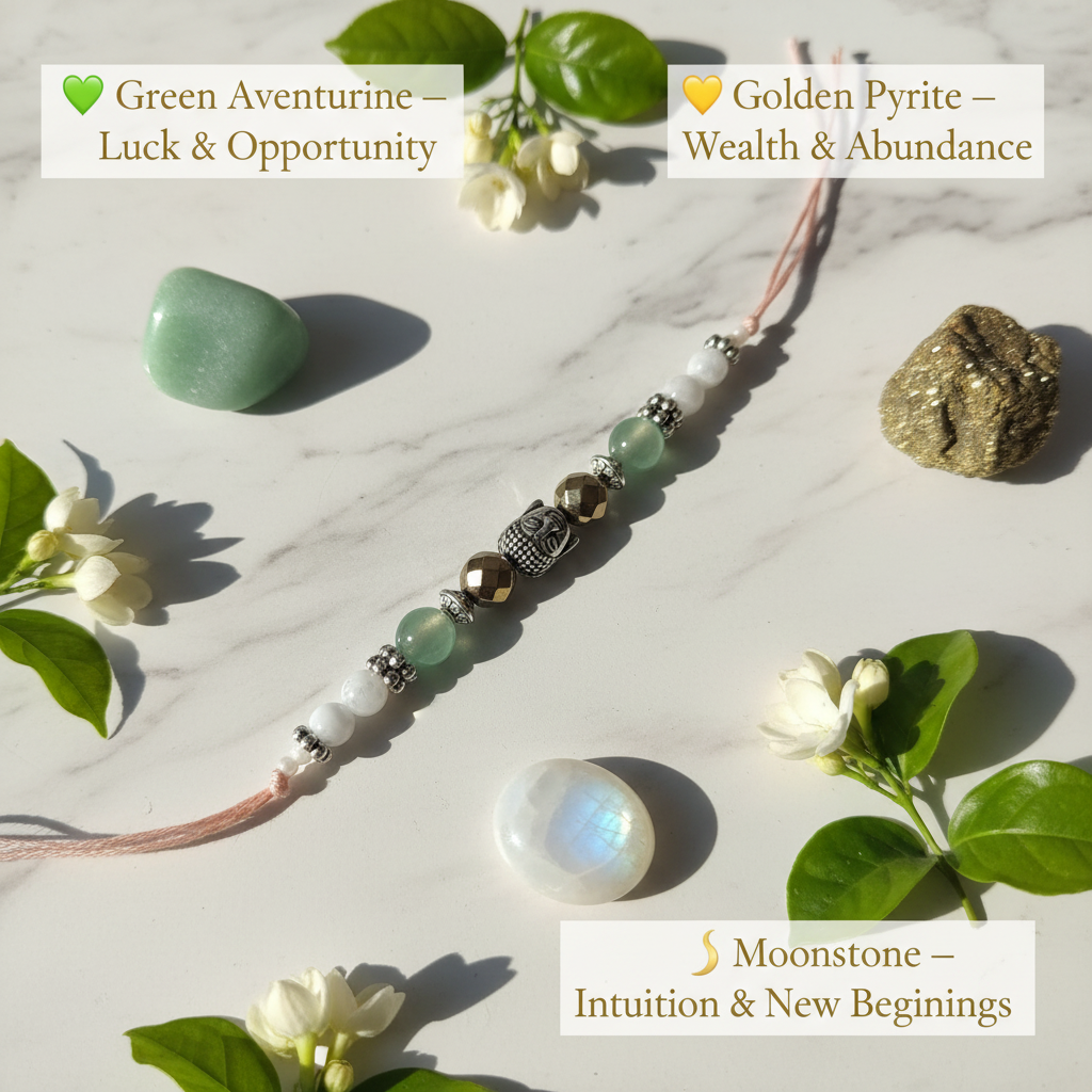 Divya Triple Crystal Rakhi Benefits Image