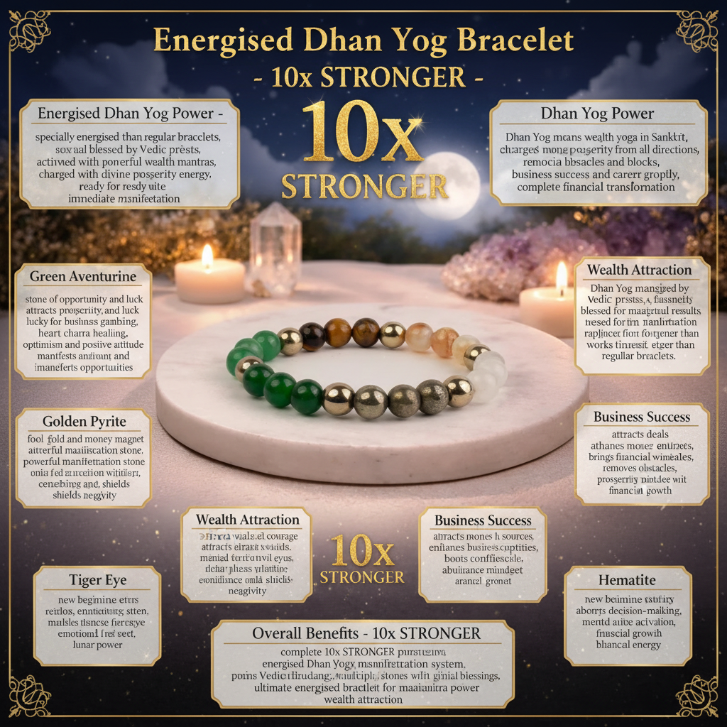 Energised Dhan Yog Bracelet - 10x Stronger benefits