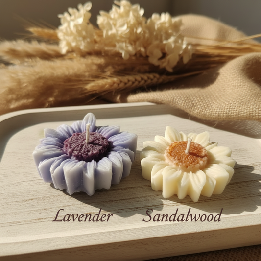 Flower Candles with Fragrance Labels