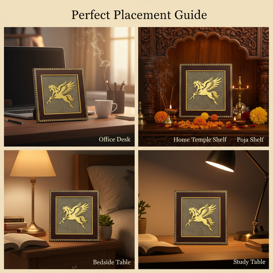 Flying Horse Pyrite Frame Realistic Placement