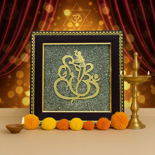 Ganesh Ji OM Frame - Premium Background