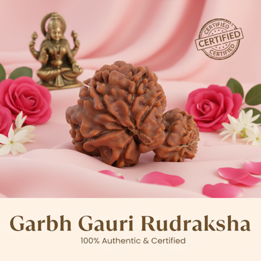 Garbh Gauri Rudraksha - Clean Pastel Background