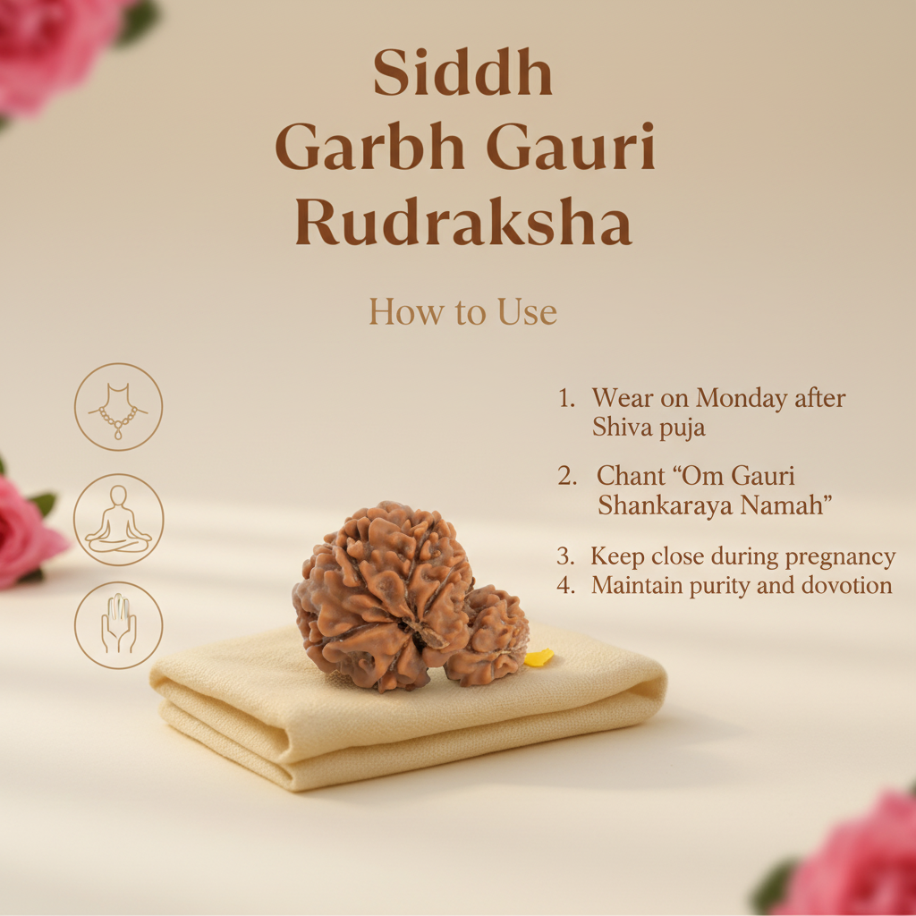 Garbh Gauri Rudraksha Usage Instructions