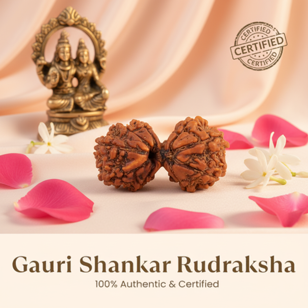 Gauri Shankar Rudraksha - Clean Pastel Background