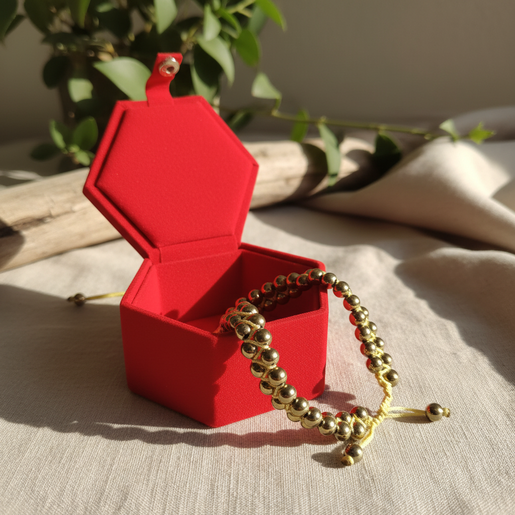 Golden Double Bracelet in Box Square