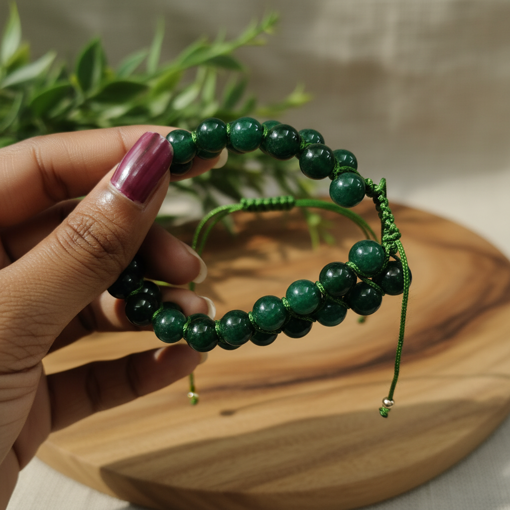 Green Aventurine Bracelet in Hand