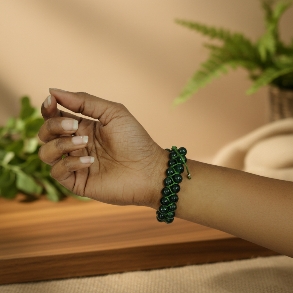 Green Aventurine Bracelet on Wrist