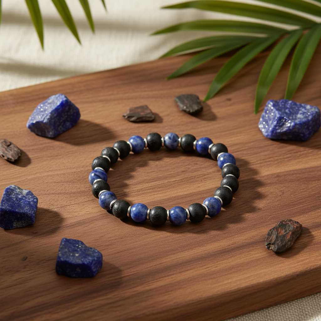 Karungali Lapis Lazuli - Flat Lay Lifestyle