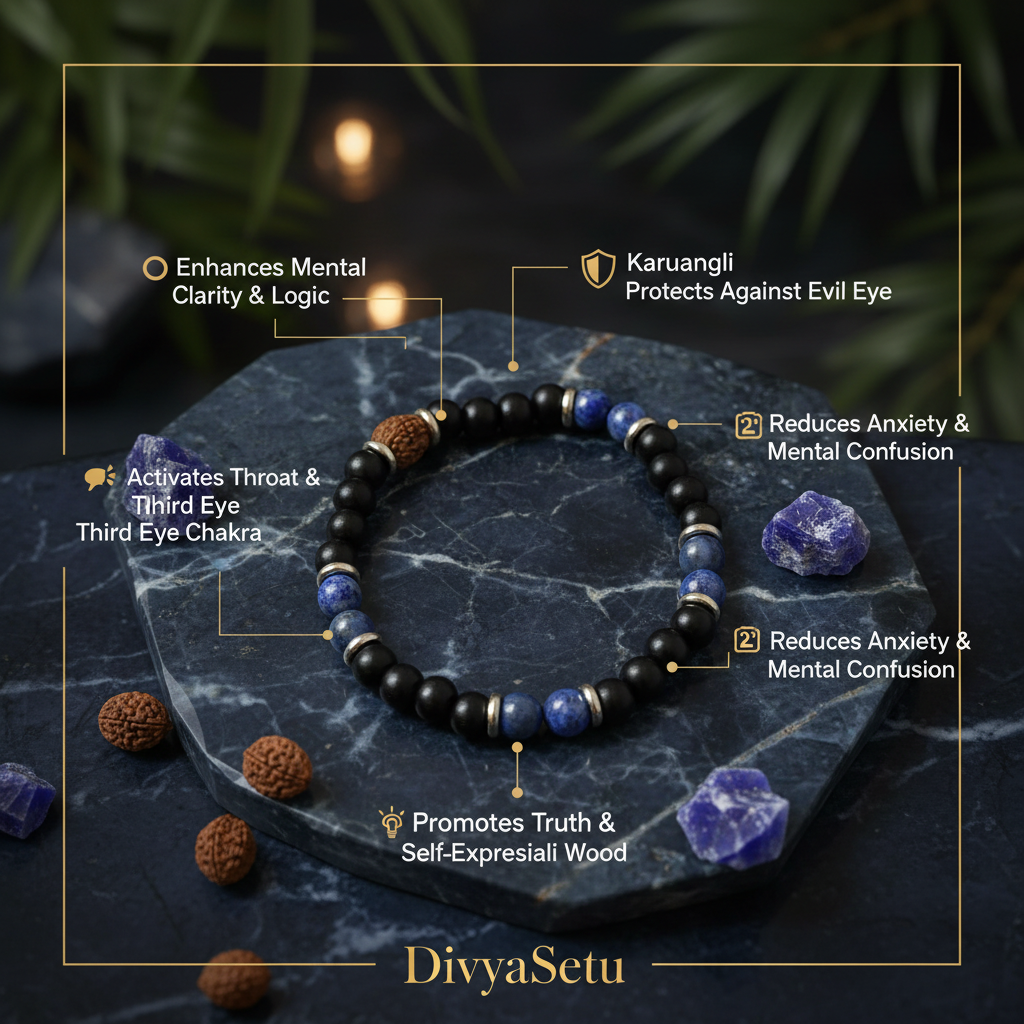 Karungali Sodalite - Benefits Info Graphic