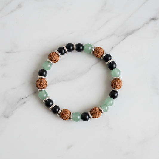 Karungli Rudraksha Aventurine - Flat Lay