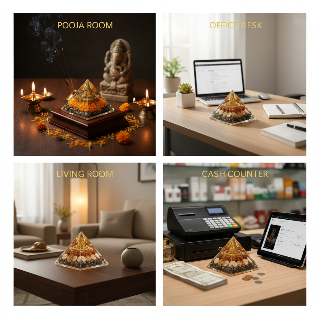 Lakshmi Yantra Pyramid - 4 Location Collage Updated