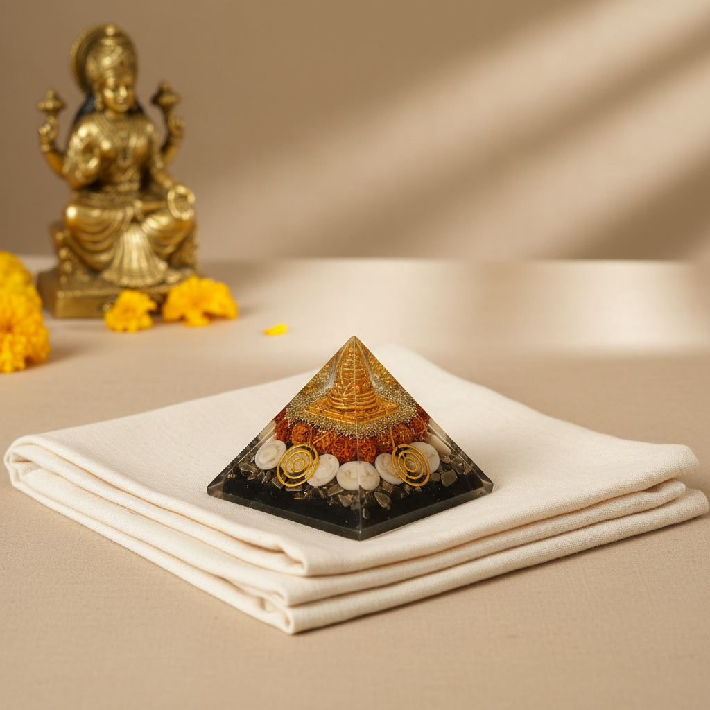 Lakshmi Yantra Pyramid - Temple Courtyard Setting