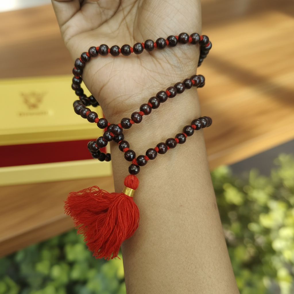 Lal Chandan Mala on Wrist