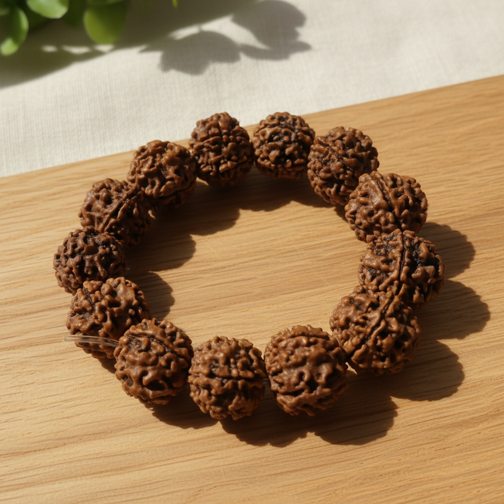 Large Rudraksha Bracelet Flat Circle