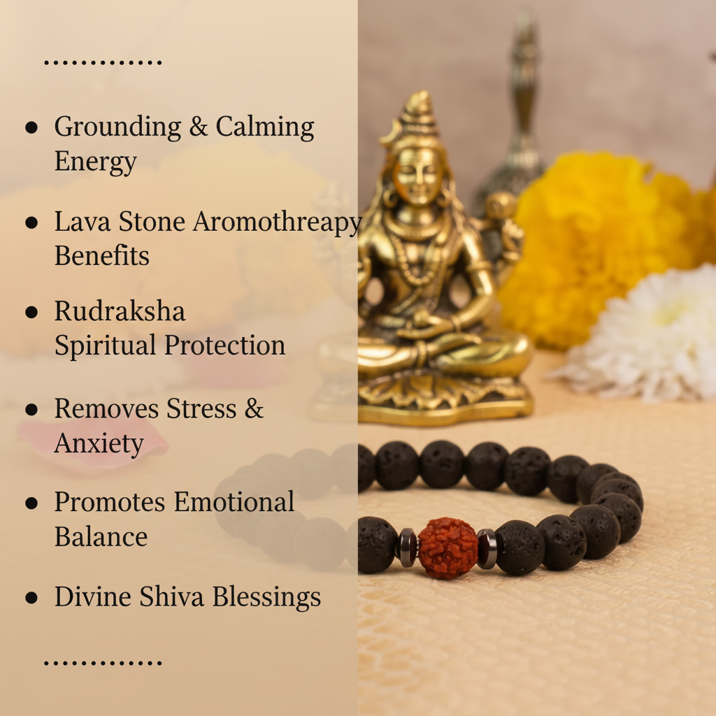 Lava Stone and Rudraksha Bracelet Benefits