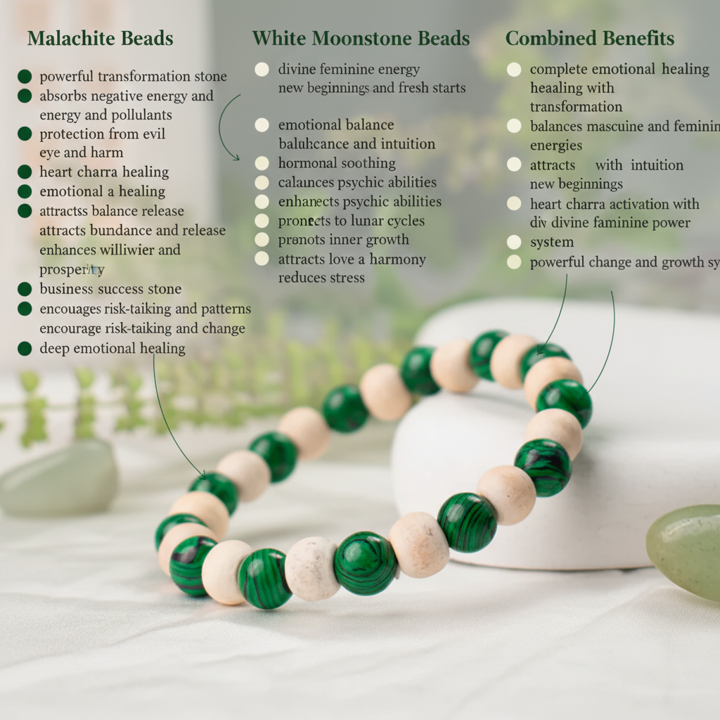 Malachite and Moonstone bracelet benefits