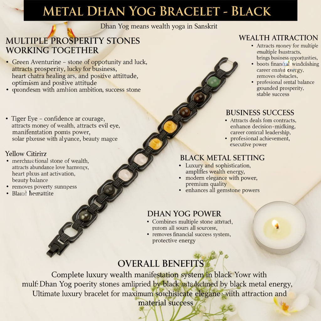 Metal Dhan Yog Bracelet - Black benefits