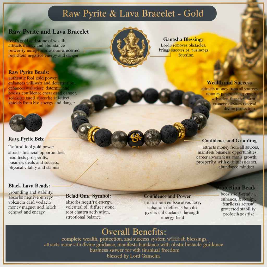 Metal Raw Pyrite Bracelet - Gold benefits