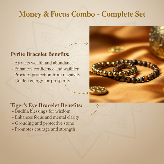 Money & Focus Combo - Pyrite + Tiger's Eye Buddha Bracelets Benefits