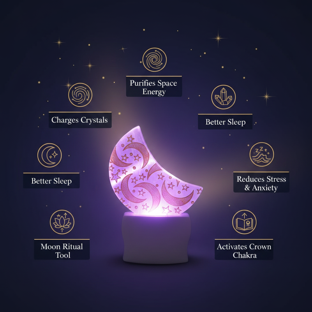 Moon Lamp Benefits Infographic