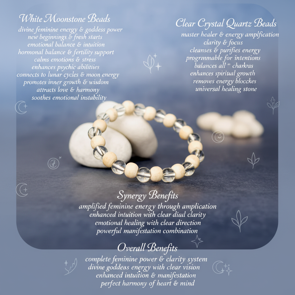 Moonstone and Clear Quartz bracelet benefits