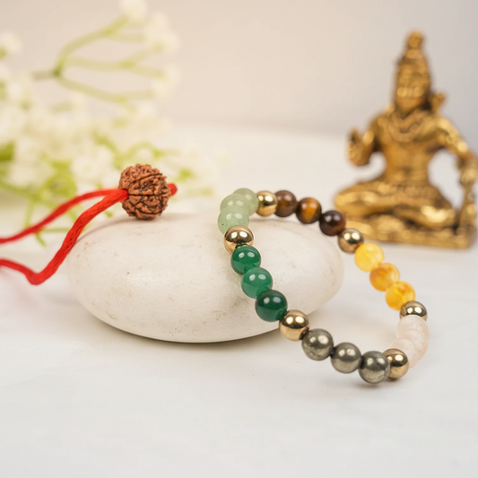 Multi-Gemstone Bracelet with Mahalakshmi