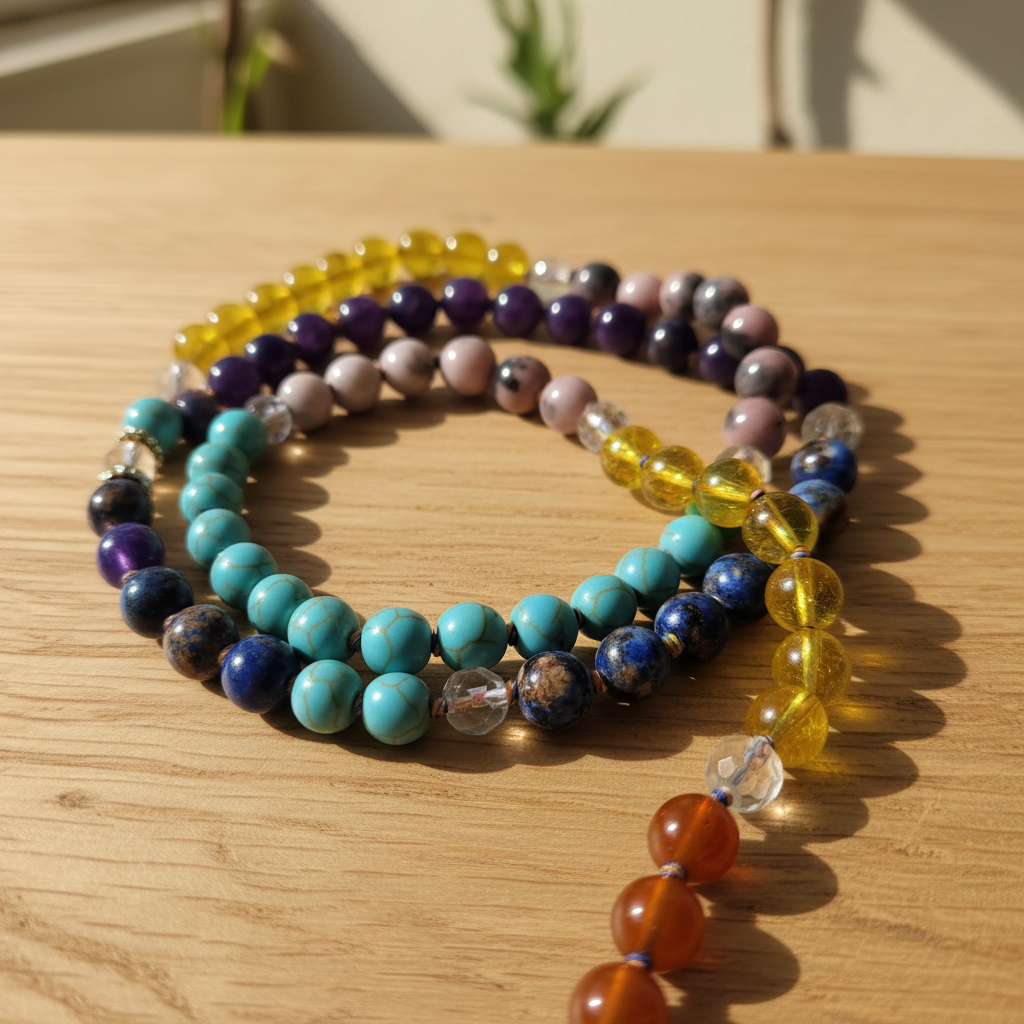 Navgraha Mala Citrine Turquoise Close-Up