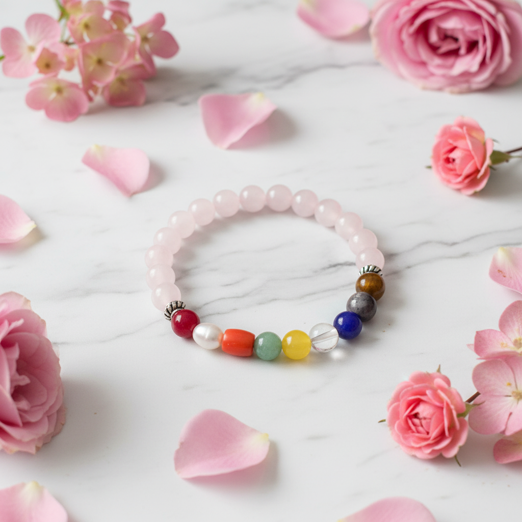 Navratan Rose Quartz - Marble Still Life