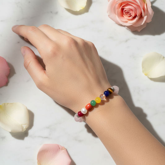 Navratan Rose Quartz - Marble Wrist
