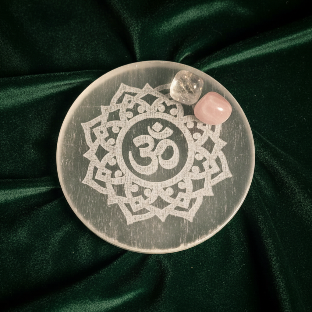 OM Plate - Velvet with Crystals