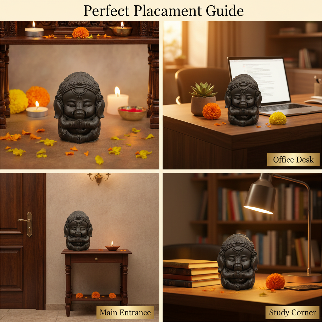 Pyrite Baby Ganesha Placement Guide