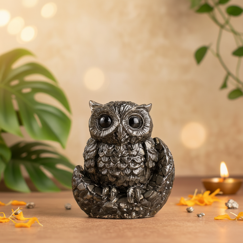 Pyrite Owl – Natural Modern Lifestyle Background