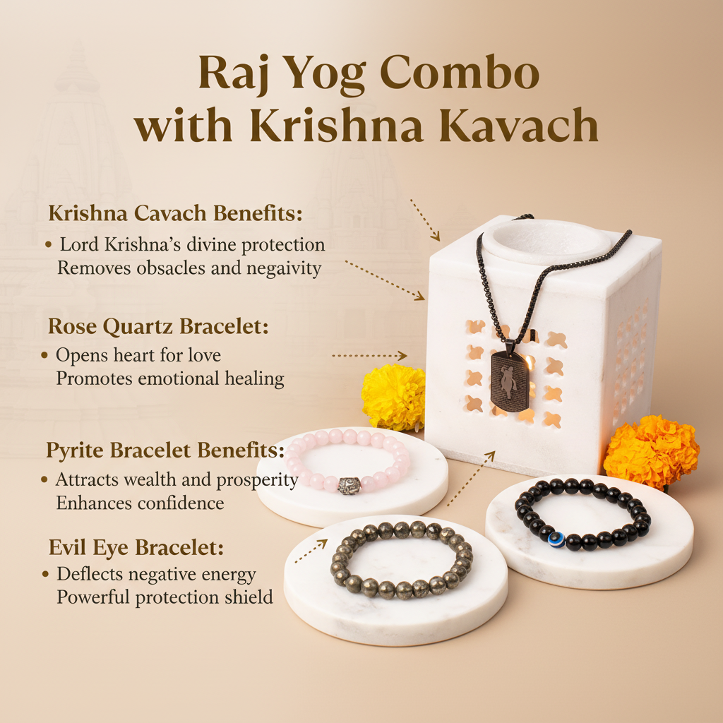 Raj Yog Combo with Krishna Kavach - 4-Piece Royal Set Benefits
