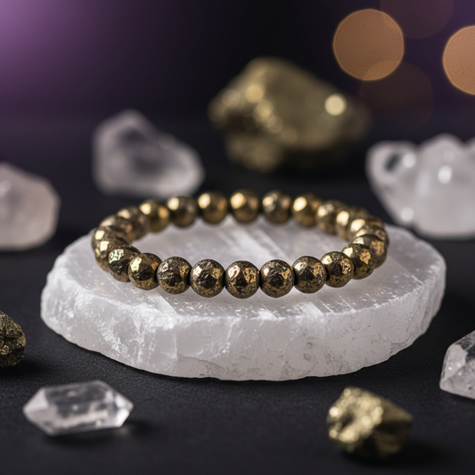 Raw Pyrite Bracelet - Moody Dark