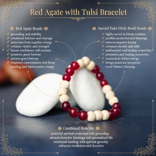 Red Agate with Tulsi Bracelet benefits