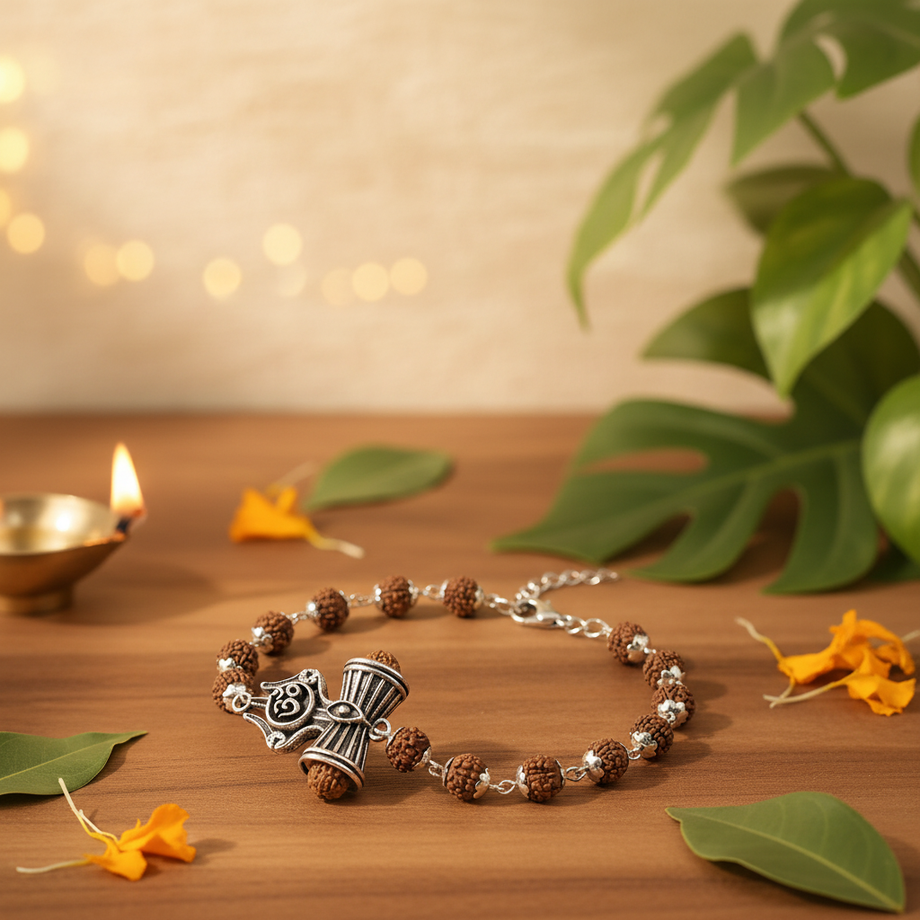 Rinmukteshwar Siddh Rudraksha Bracelet – Premium Lifestyle Background