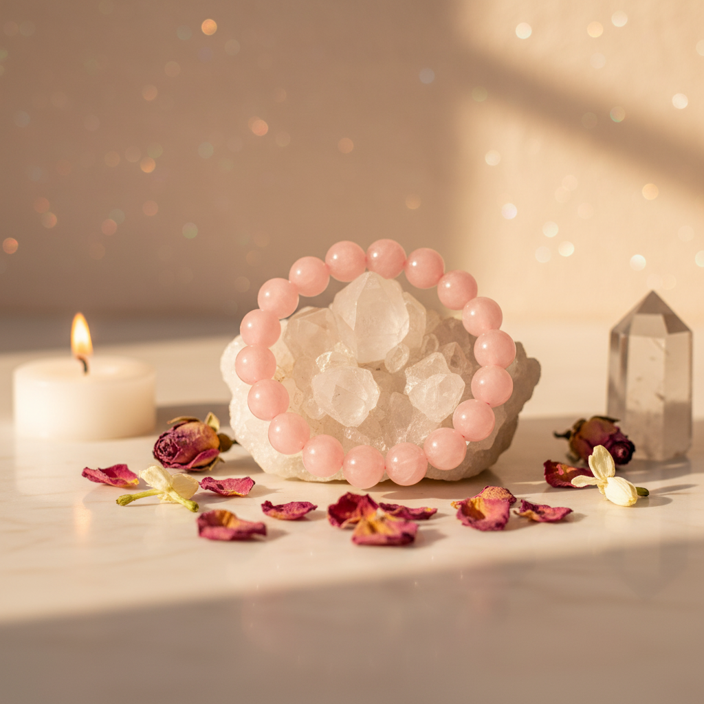 Rose Quartz Bracelet – Crystal Cluster Lifestyle