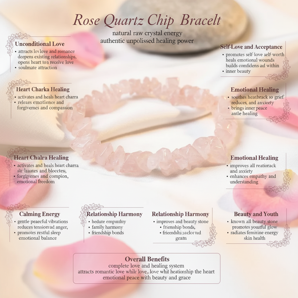 Rose Quartz chip bracelet benefits