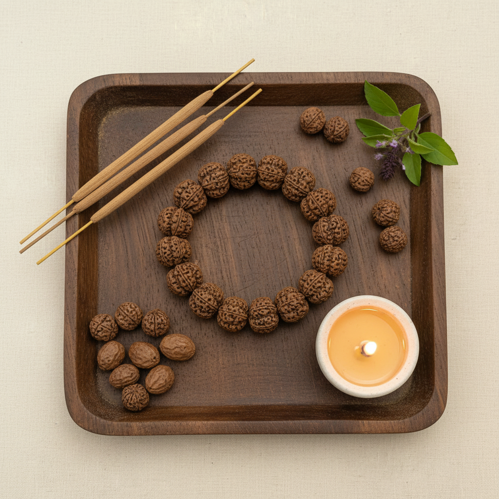 Rudraksha Bracelet – Meditation Tray