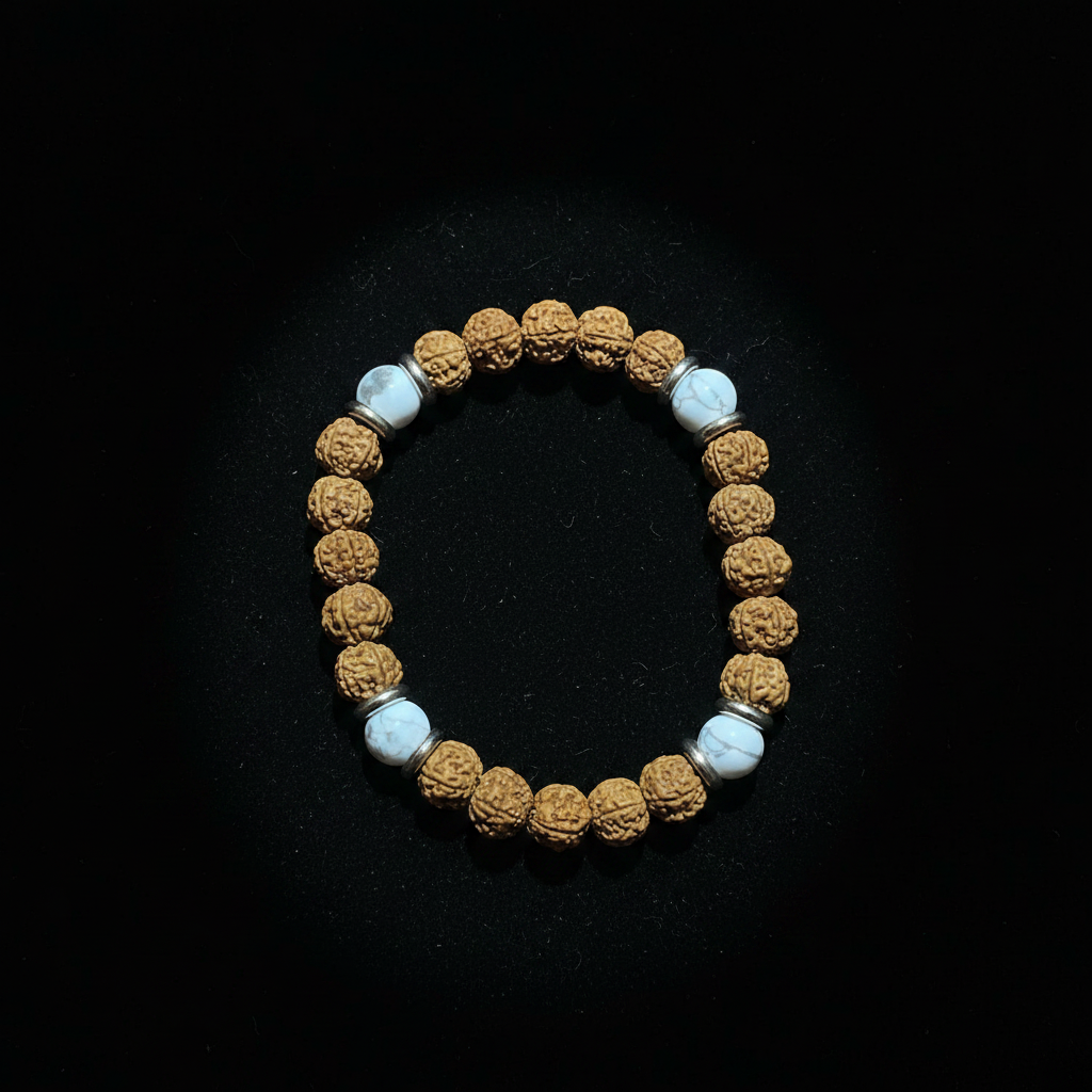 Rudraksha Howlite - Dark Editorial