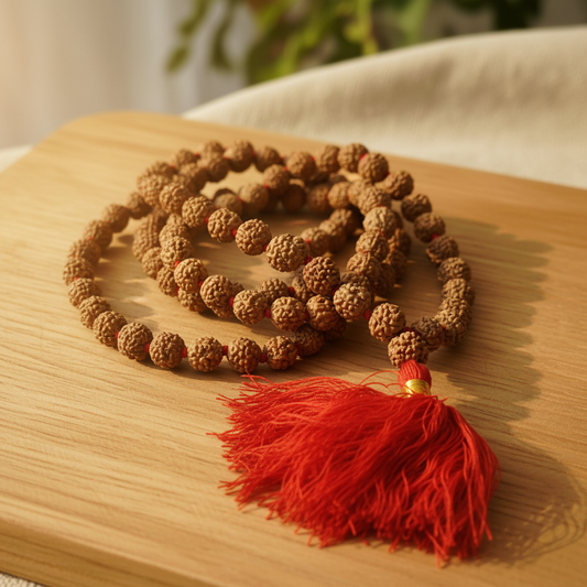 Rudraksha Mala Coiled