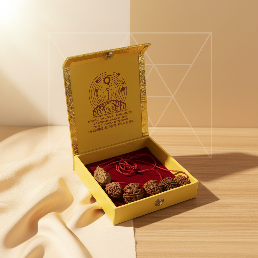 Rudraksha Mala Gift Box with Attractive Background